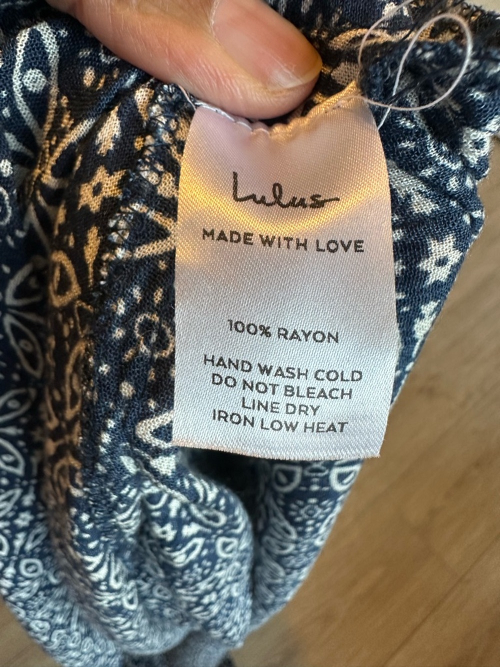 Lulu's Navy Blue Floral Tie-Shoulder Boho-Maxi-Flowy Summer Dress - Picture 8 of 8